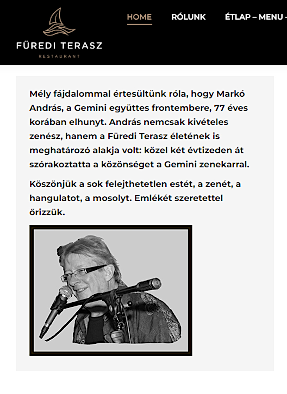 Terasz nekrolog